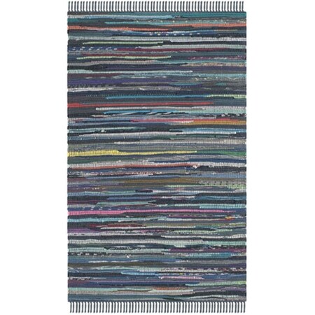 Safavieh Rag Rug Hand Woven Accent Rug- Ink - Multi- 2 x 3 ft. RAR121C-2